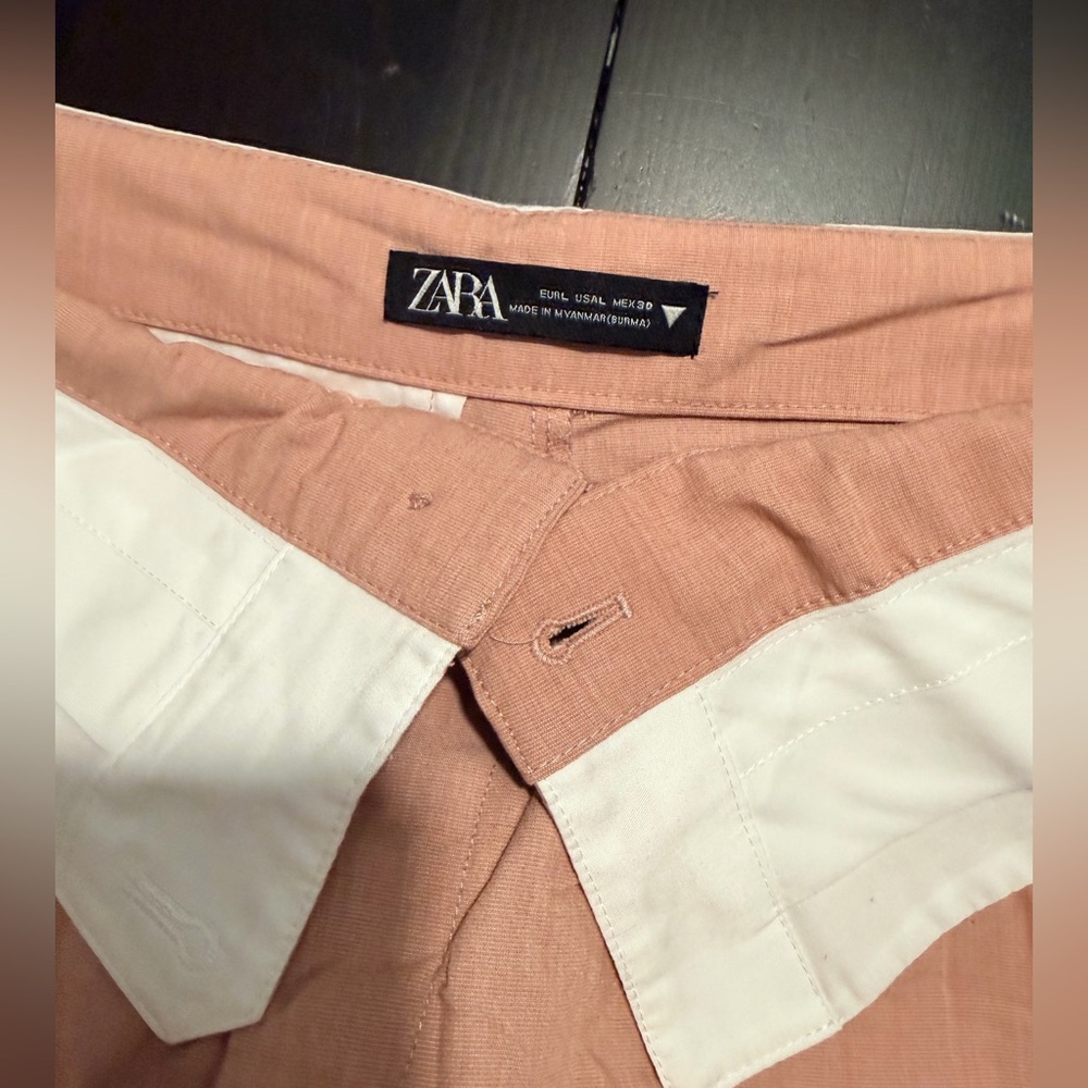 Zara Pink High-Waisted Folded Pants - Picture 7 of 8